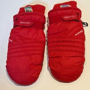 Kombi Gore Tex® Red Snowboard Mitts Men’s Leather Palm Men’s Size Small